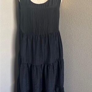 Eileen Fisher 100% Silk Tiered Maxi Dress | Black | Size 1X